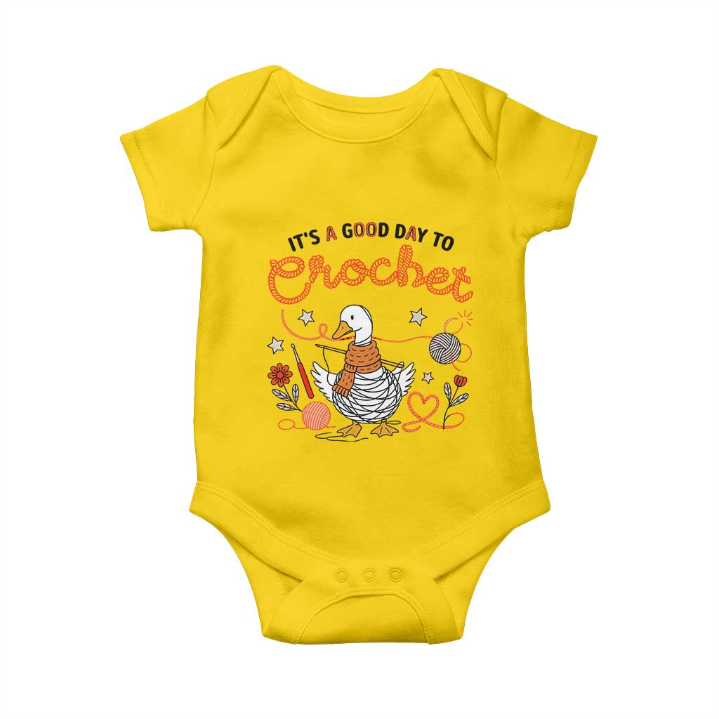 Funny Goose Crocheting Baby Onesie It Is A Good Day To Crochet TS12 Daisy Print Your Wear