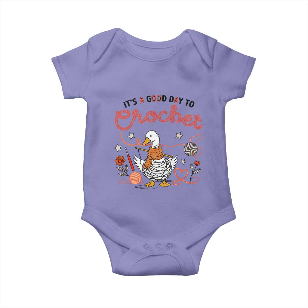 Funny Goose Crocheting Baby Onesie It Is A Good Day To Crochet TS12 Violet Print Your Wear