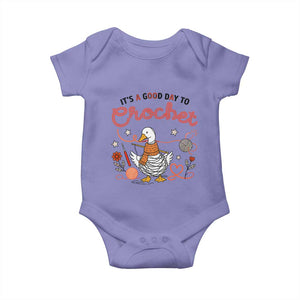 Funny Goose Crocheting Baby Onesie It Is A Good Day To Crochet TS12 Violet Print Your Wear