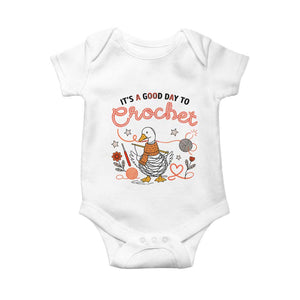 Funny Goose Crocheting Baby Onesie It Is A Good Day To Crochet TS12 White Print Your Wear