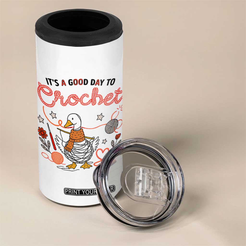 Funny Goose Crocheting 4 in 1 Can Cooler Tumbler It Is A Good Day To Crochet TS12 Print Your Wear