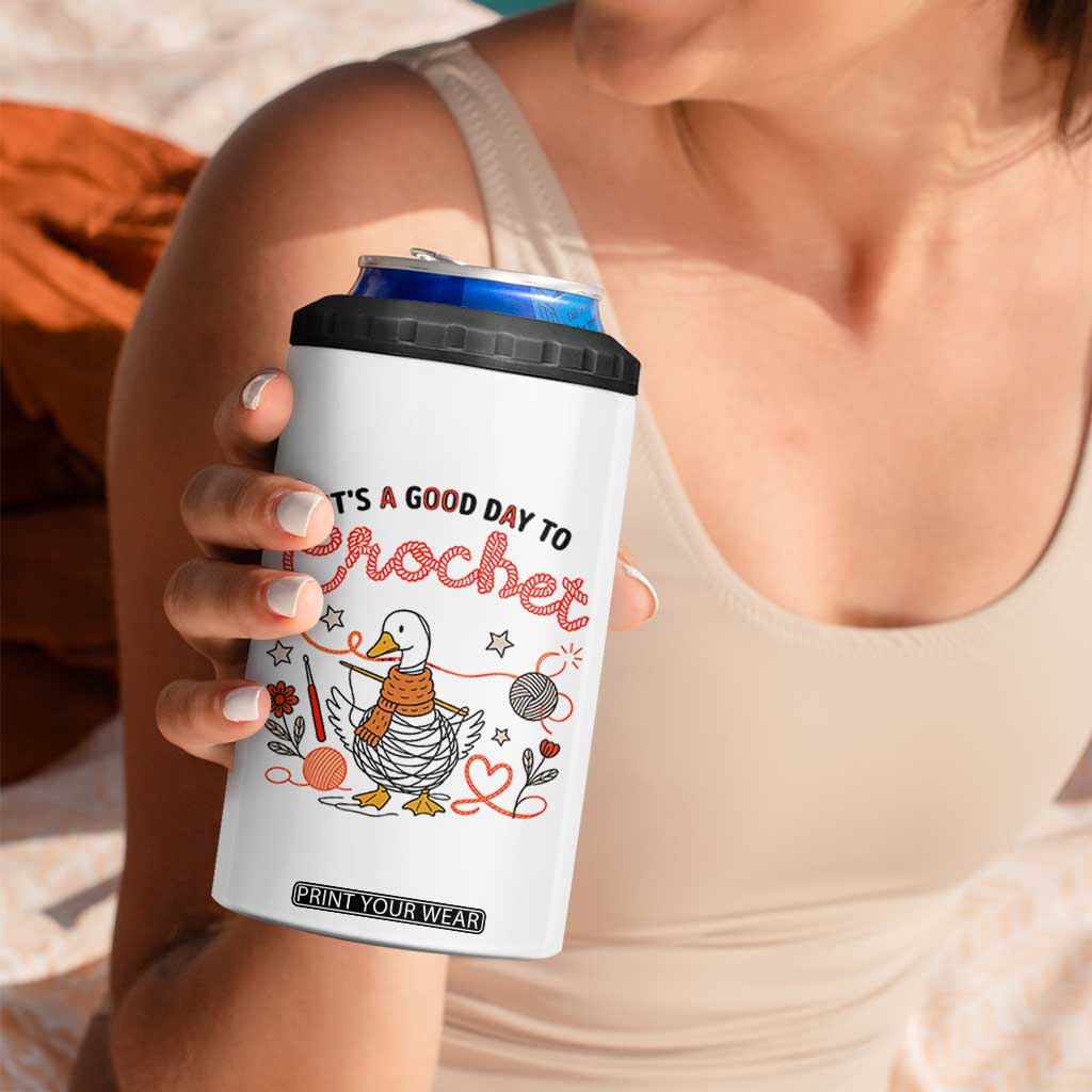Funny Goose Crocheting 4 in 1 Can Cooler Tumbler It Is A Good Day To Crochet TS12 Print Your Wear