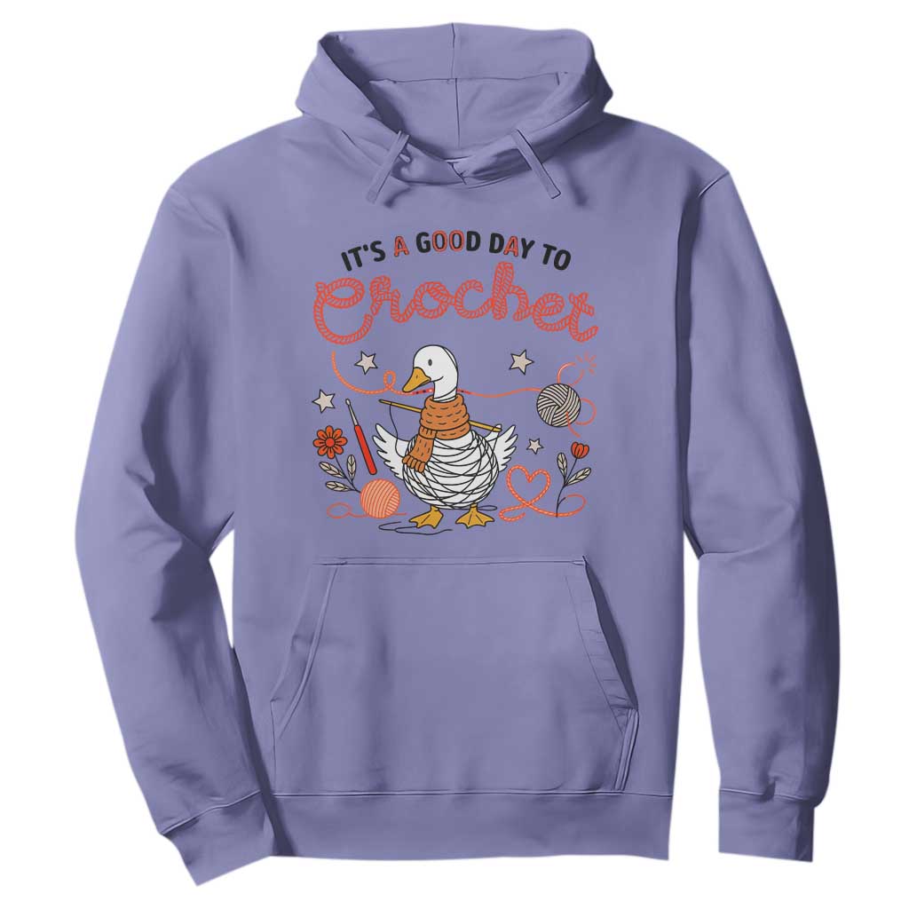 Funny Goose Crocheting Hoodie It Is A Good Day To Crochet TS12 Violet Print Your Wear