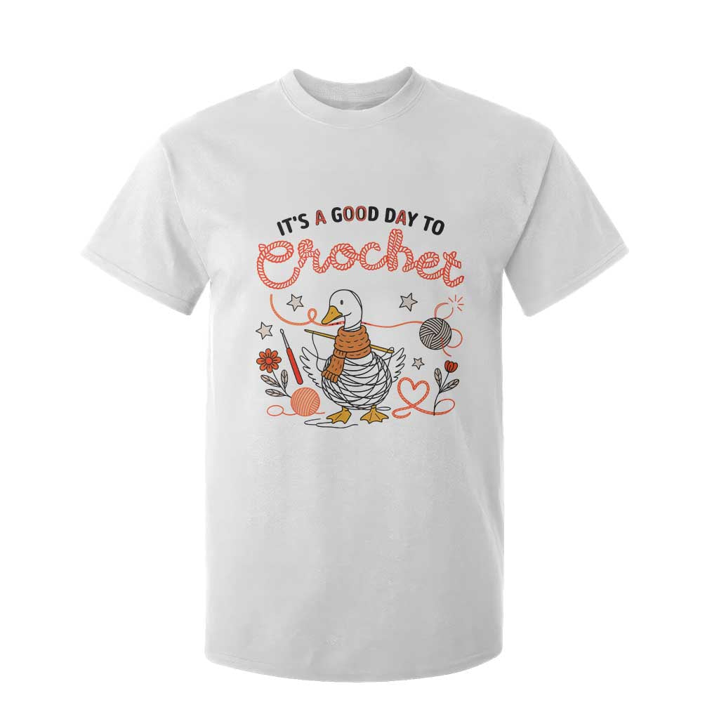 Funny Goose Crocheting T Shirt For Kid It Is A Good Day To Crochet TS12 White Print Your Wear