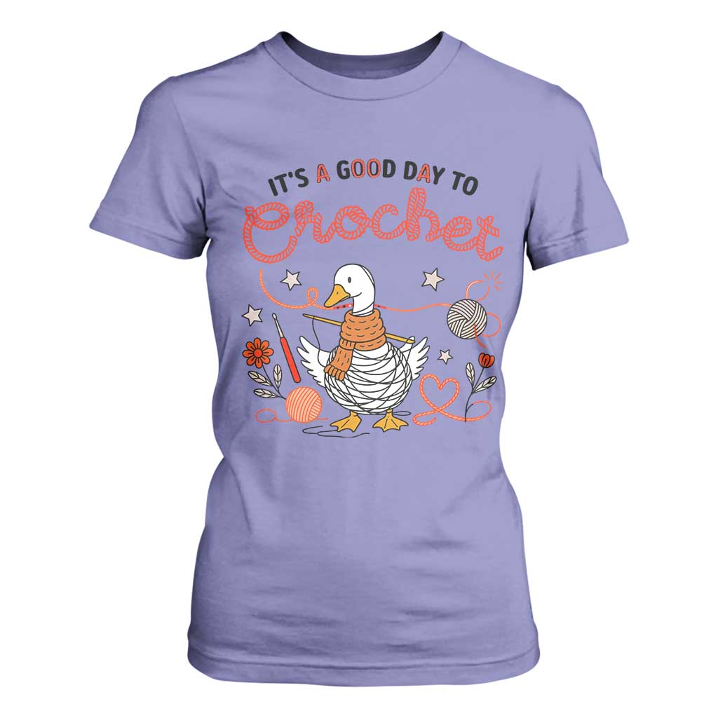 Funny Goose Crocheting T Shirt For Women It Is A Good Day To Crochet TS12 Violet Print Your Wear