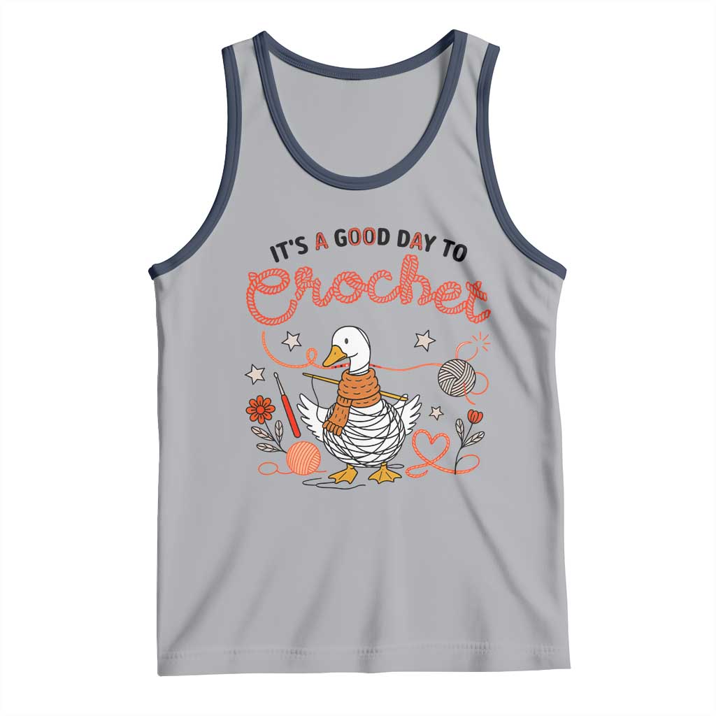 Funny Goose Crocheting Tank Top It Is A Good Day To Crochet TS12 Athletic Heather Navy Print Your Wear