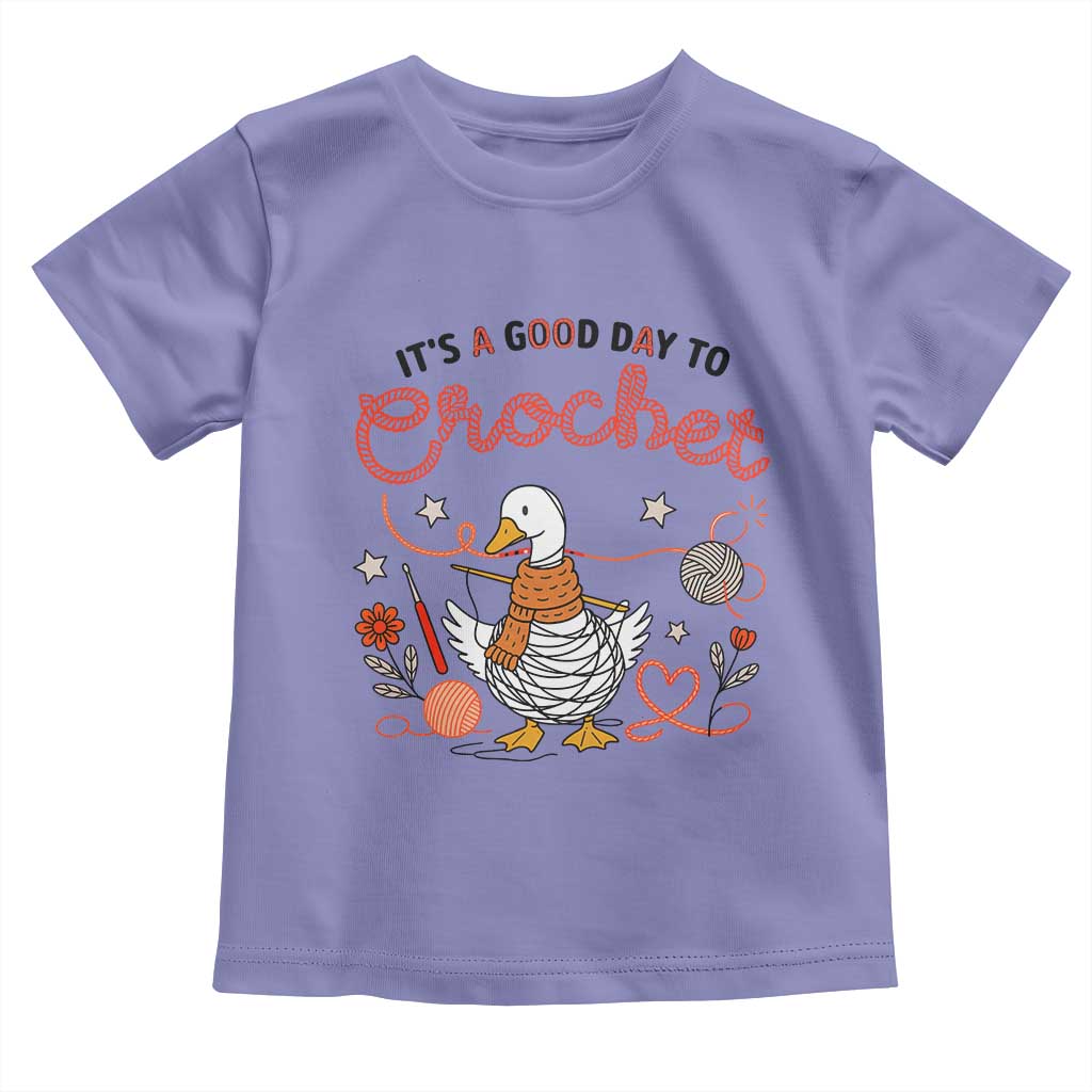 Funny Goose Crocheting Toddler T Shirt It Is A Good Day To Crochet TS12 Violet Print Your Wear