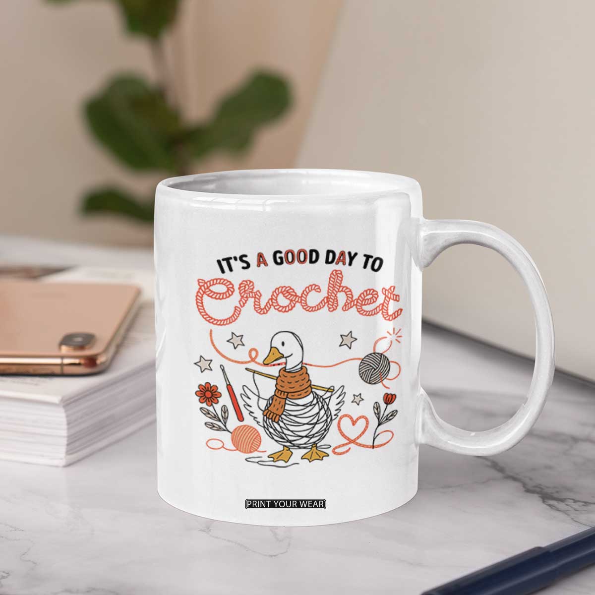 Funny Goose Crocheting Coffee Mug It Is A Good Day To Crochet TS12 Print Your Wear