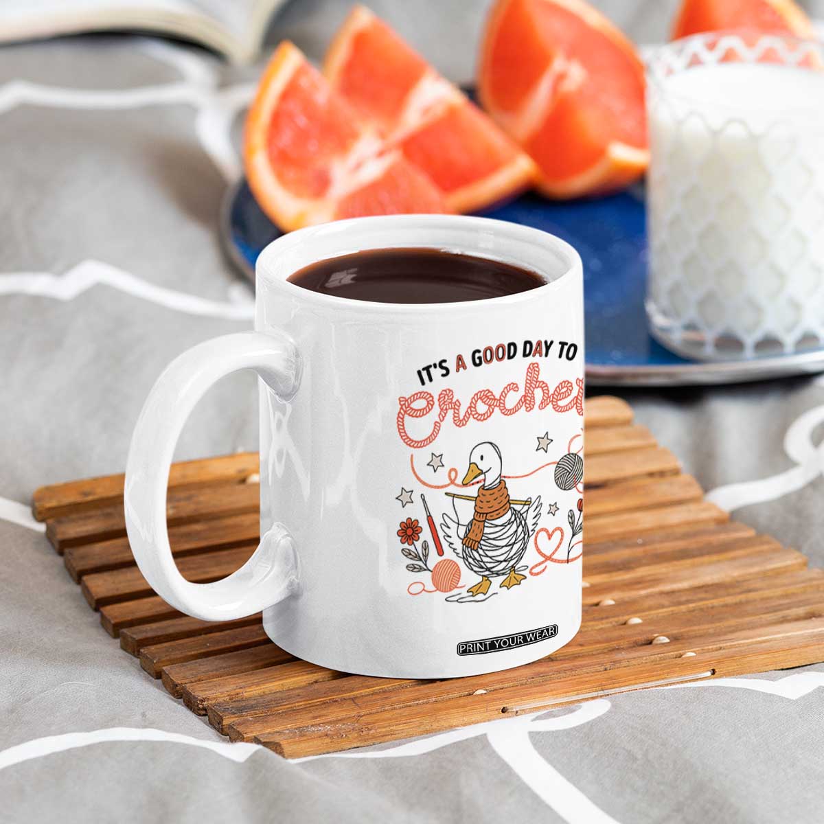 Funny Goose Crocheting Coffee Mug It Is A Good Day To Crochet TS12 Print Your Wear