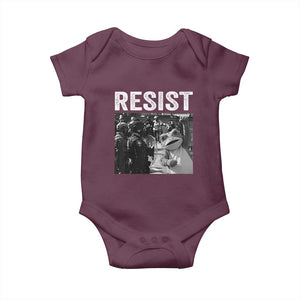 Portland Frog Protest Baby Onesie Funny Rebel Gift TS12 Maroon Print Your Wear