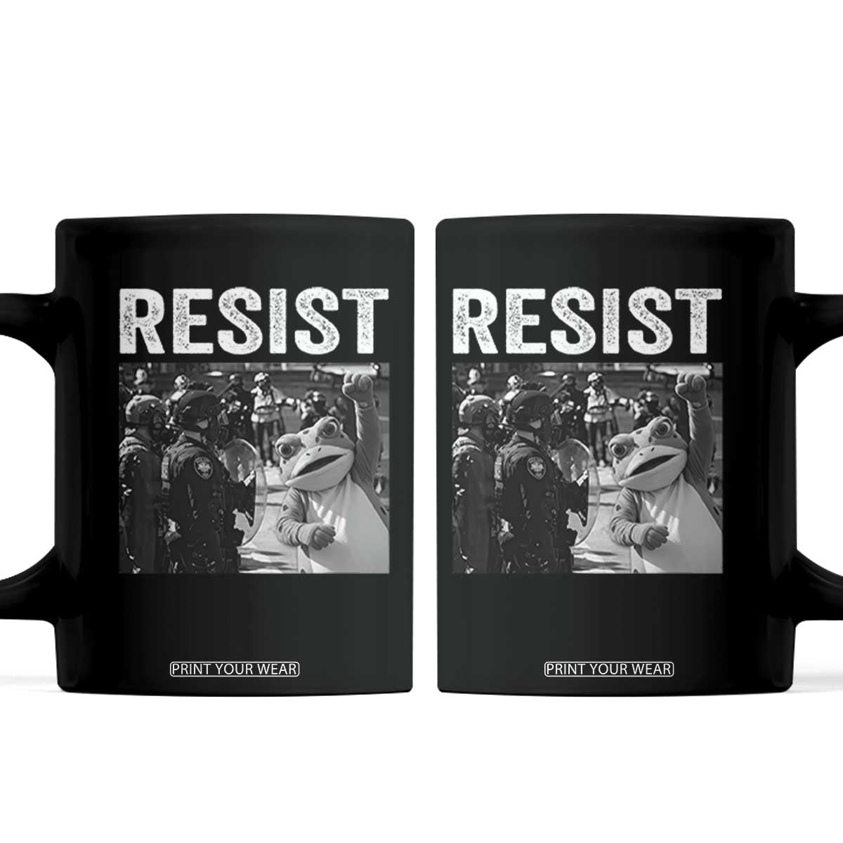Portland Frog Protest Coffee Mug Funny Rebel Gift TS12 Black Print Your Wear