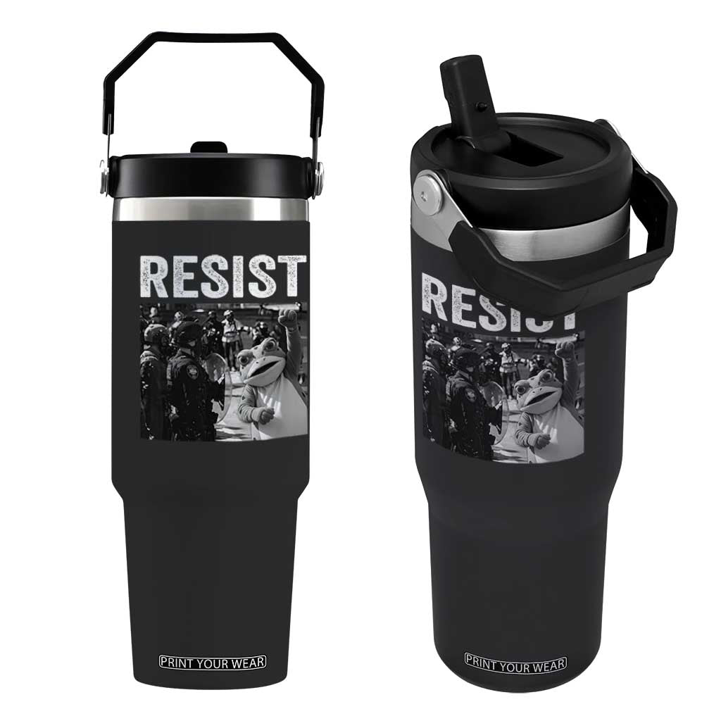 Portland Frog Protest Flip Straw Tumbler Funny Rebel Gift TS12 One Size: 30 oz Black Print Your Wear