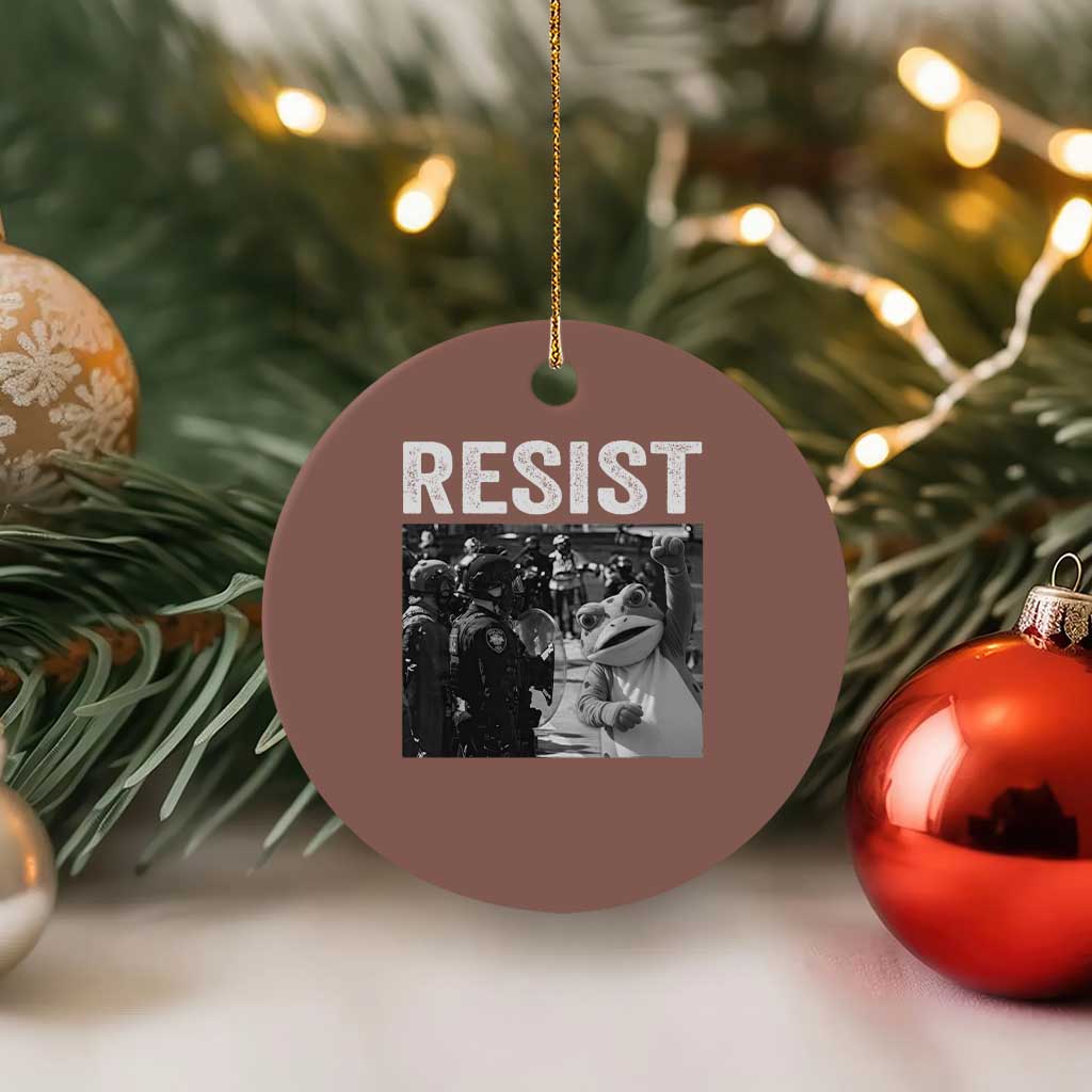 Portland Frog Protest Ceramic Ornament Funny Rebel Gift TS12 1pc Mocha Print Your Wear