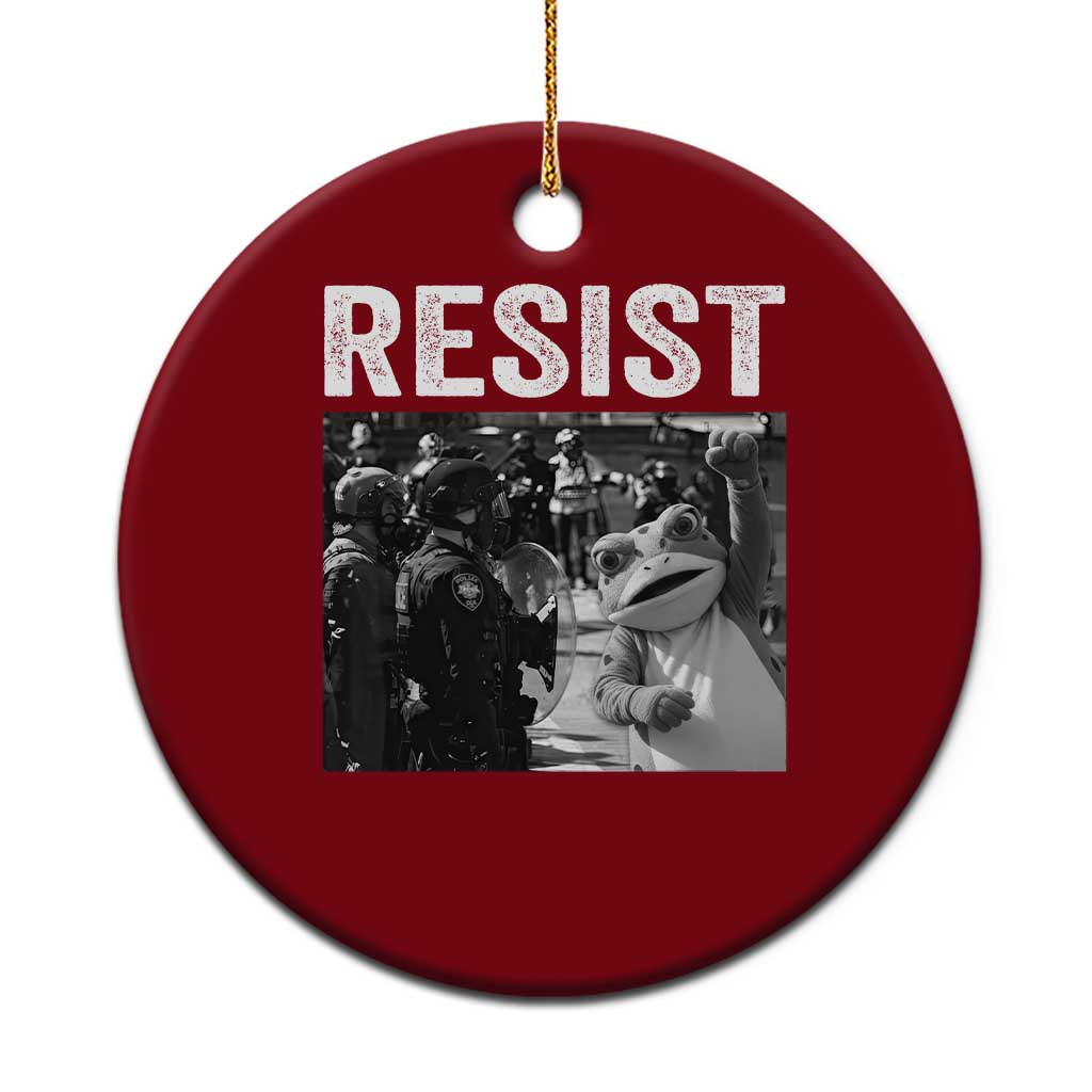 Portland Frog Protest Ceramic Ornament Funny Rebel Gift TS12 1pc Red Print Your Wear