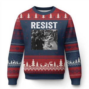 Portland Frog Protest Ugly Christmas Sweater Funny Rebel Gift TS12 Navy Red Print Your Wear