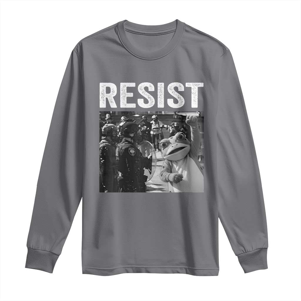 Portland Frog Protest Long Sleeve Shirt Funny Rebel Gift TS12 Charcoal Print Your Wear