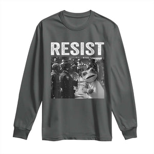 Portland Frog Protest Long Sleeve Shirt Funny Rebel Gift TS12 Dark Heather Print Your Wear