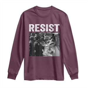 Portland Frog Protest Long Sleeve Shirt Funny Rebel Gift TS12 Maroon Print Your Wear