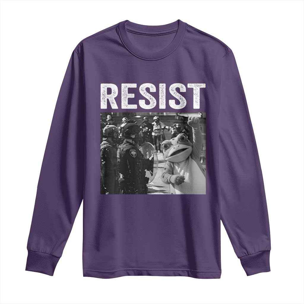 Portland Frog Protest Long Sleeve Shirt Funny Rebel Gift TS12 Purple Print Your Wear