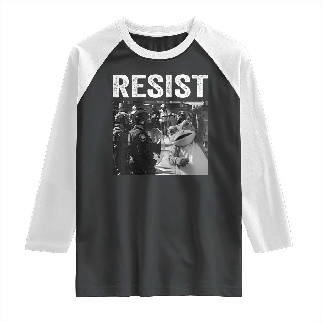 Portland Frog Protest Raglan Shirt Funny Rebel Gift - Print Your Wear