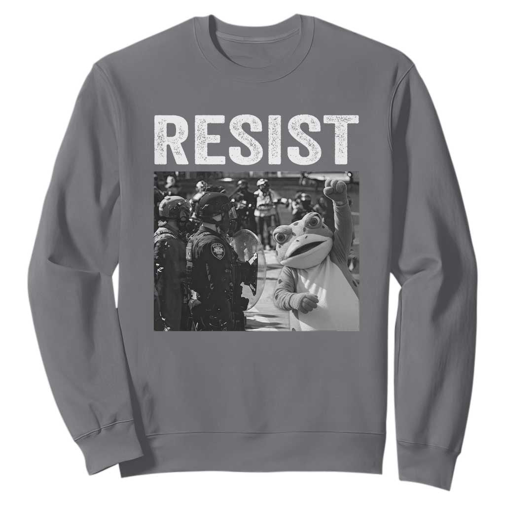 Portland Frog Protest Sweatshirt Funny Rebel Gift TS12 Charcoal Print Your Wear