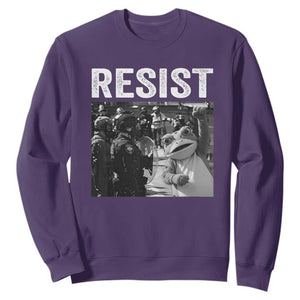 Portland Frog Protest Sweatshirt Funny Rebel Gift TS12 Purple Print Your Wear