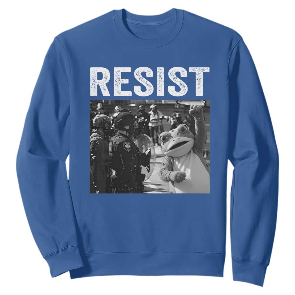 Portland Frog Protest Sweatshirt Funny Rebel Gift TS12 Royal Blue Print Your Wear