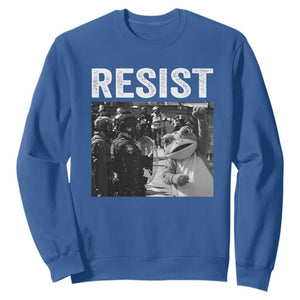Portland Frog Protest Sweatshirt Funny Rebel Gift TS12 Royal Blue Print Your Wear