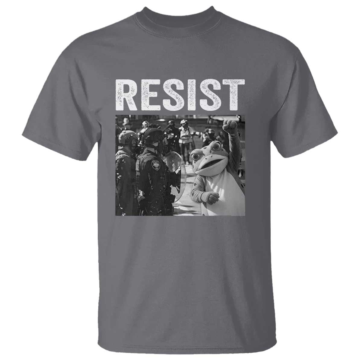 Portland Frog Protest T Shirt Funny Rebel Gift TS12 Charcoal Print Your Wear