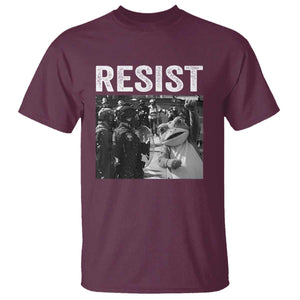 Portland Frog Protest T Shirt Funny Rebel Gift TS12 Maroon Print Your Wear