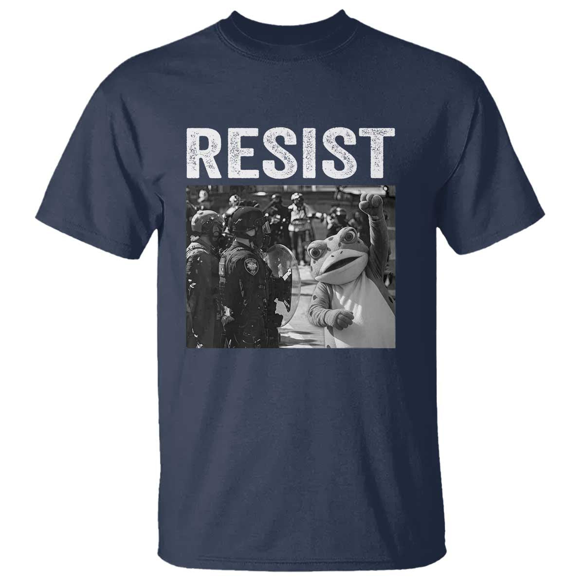 Portland Frog Protest T Shirt Funny Rebel Gift TS12 Navy Print Your Wear