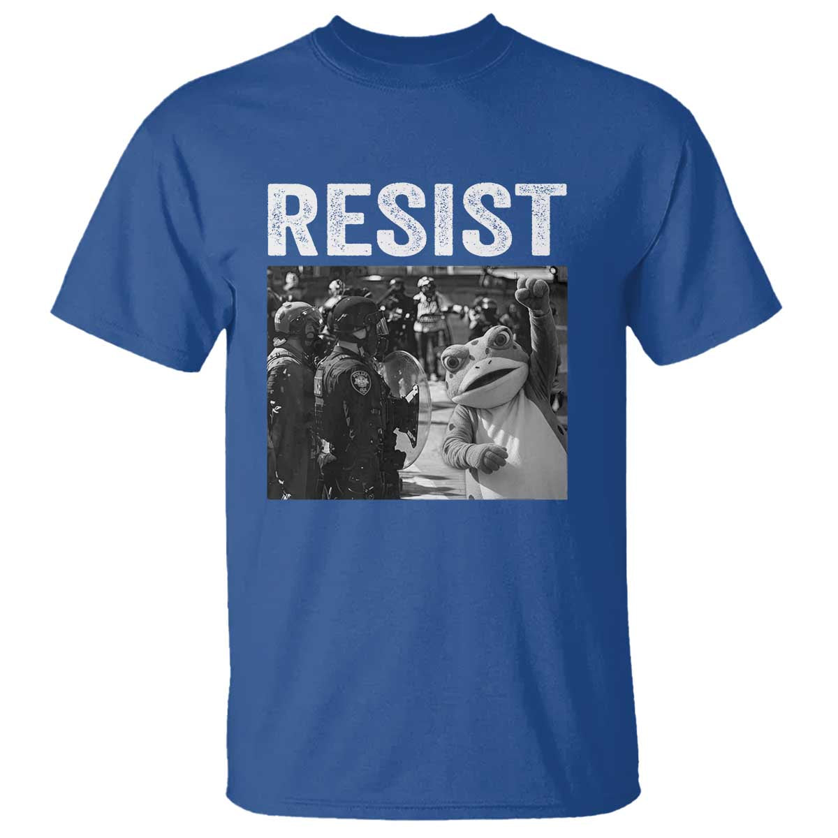 Portland Frog Protest T Shirt Funny Rebel Gift TS12 Royal Blue Print Your Wear