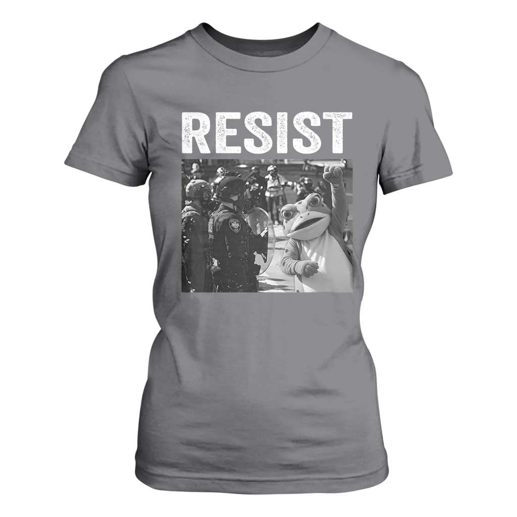 Portland Frog Protest T Shirt For Women Funny Rebel Gift TS12 Charcoal Print Your Wear