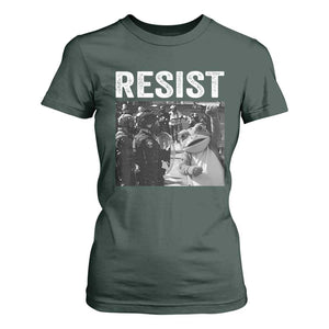 Portland Frog Protest T Shirt For Women Funny Rebel Gift TS12 Dark Forest Green Print Your Wear