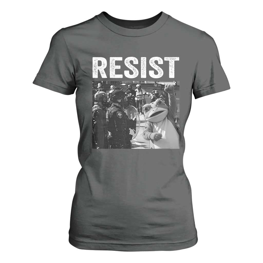 Portland Frog Protest T Shirt For Women Funny Rebel Gift TS12 Dark Heather Print Your Wear