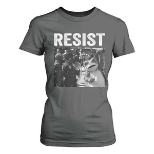 Portland Frog Protest T Shirt For Women Funny Rebel Gift TS12 Dark Heather Print Your Wear
