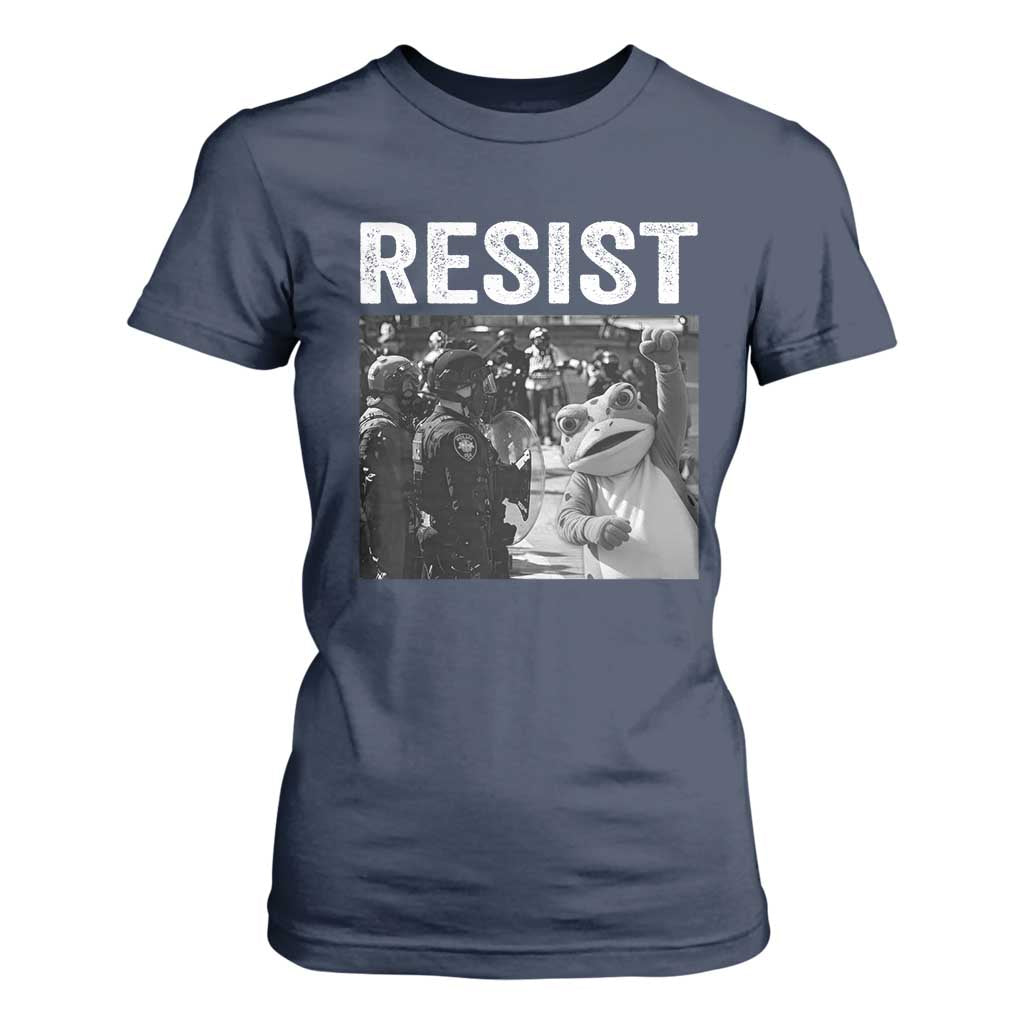 Portland Frog Protest T Shirt For Women Funny Rebel Gift TS12 Navy Print Your Wear