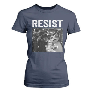 Portland Frog Protest T Shirt For Women Funny Rebel Gift TS12 Navy Print Your Wear