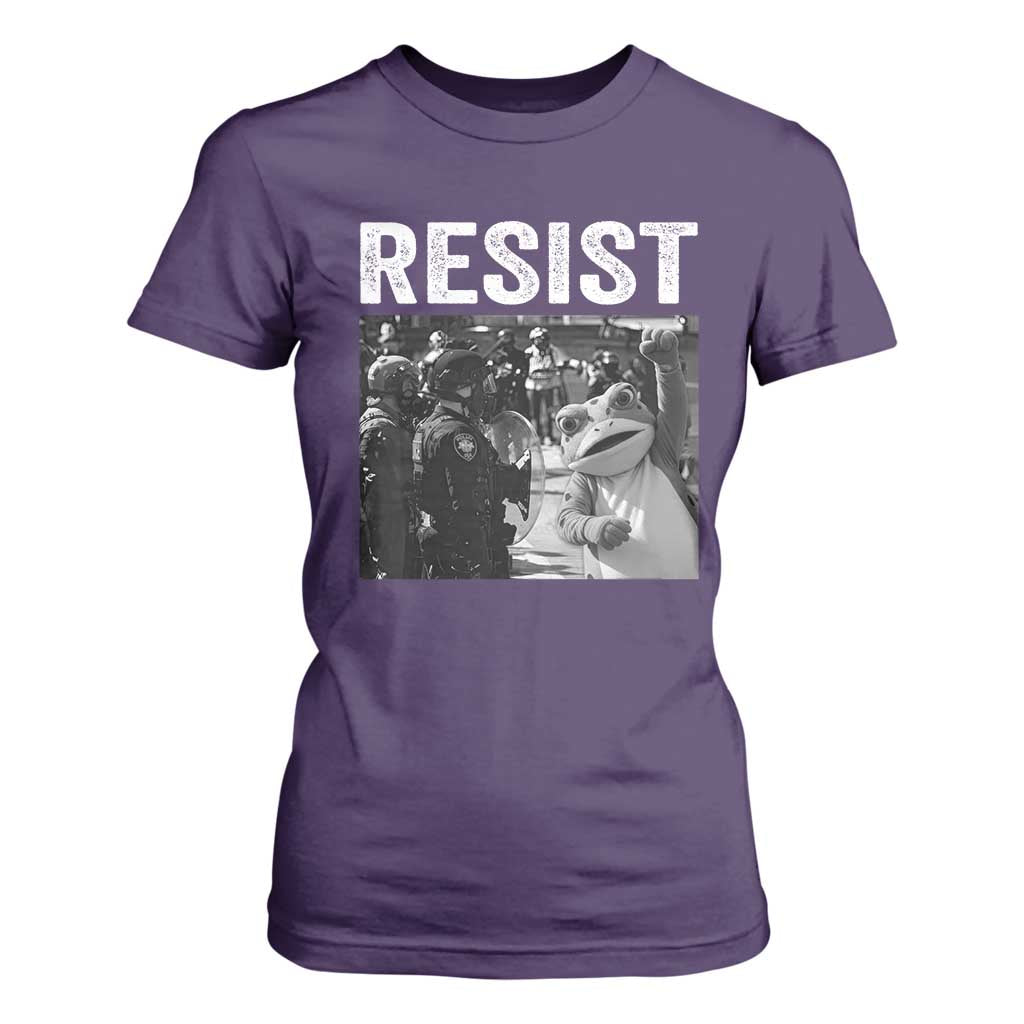 Portland Frog Protest T Shirt For Women Funny Rebel Gift TS12 Purple Print Your Wear