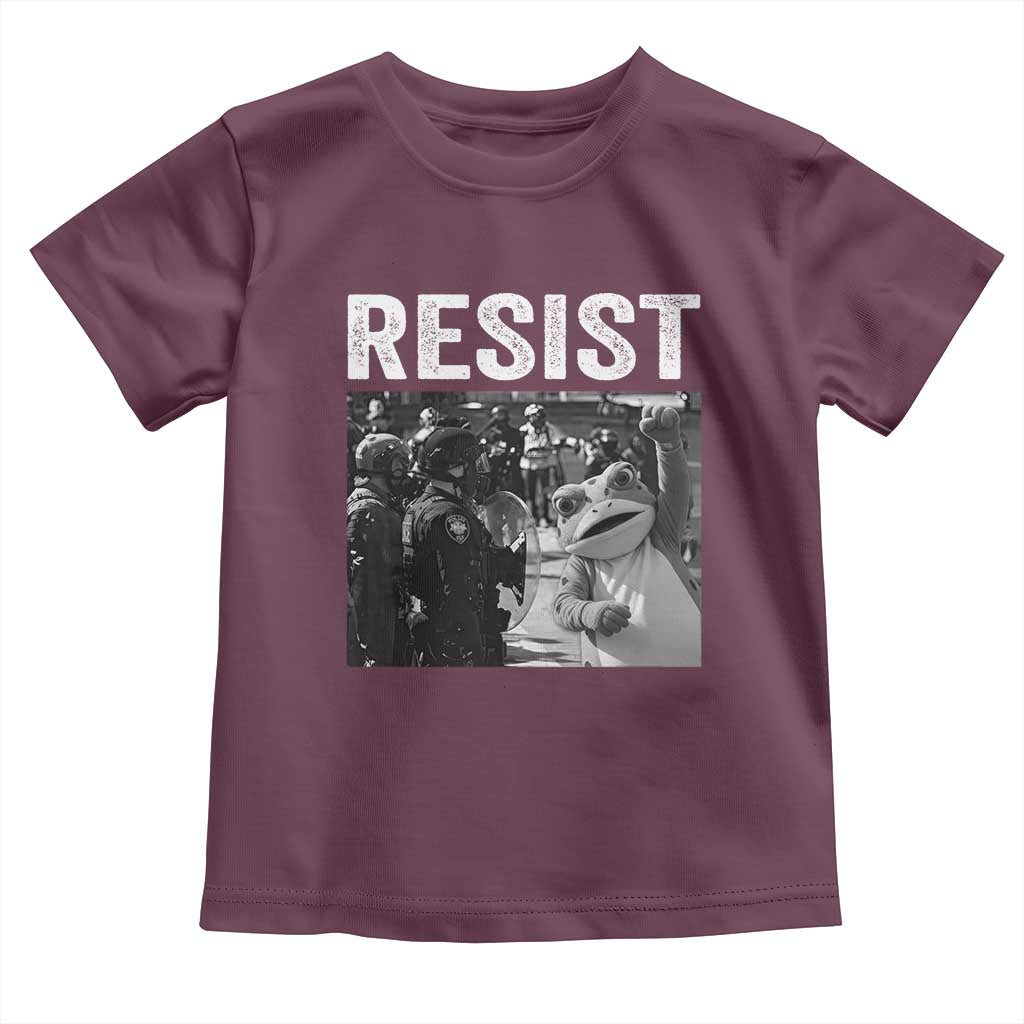 Portland Frog Protest Toddler T Shirt Funny Rebel Gift TS12 Maroon Print Your Wear