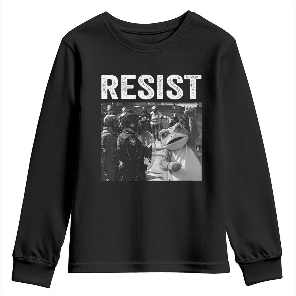Portland Frog Protest Youth Sweatshirt Funny Rebel Gift - Print Your Wear