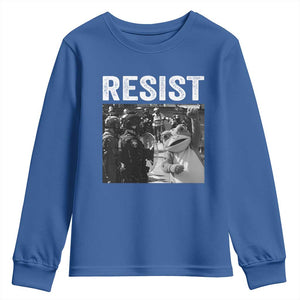 Portland Frog Protest Youth Sweatshirt Funny Rebel Gift TS12 Royal Blue Print Your Wear