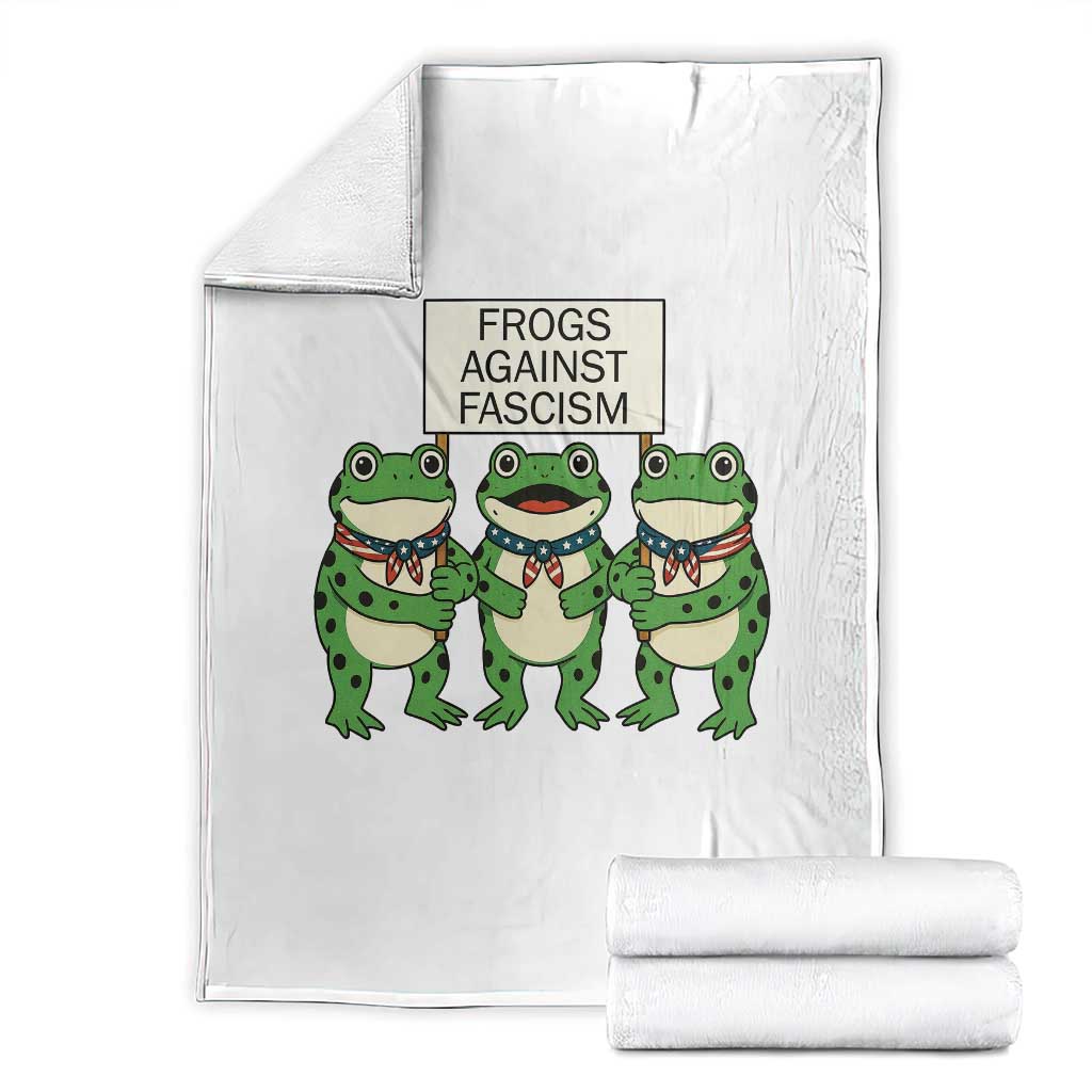 Frogs Against Fascism Throw Blanket Funny Portland Meme Humor Gift TS12 White Print Your Wear