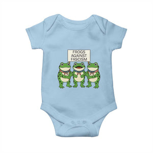 Frogs Against Fascism Baby Onesie Funny Portland Meme Humor Gift TS12 Light Blue Print Your Wear