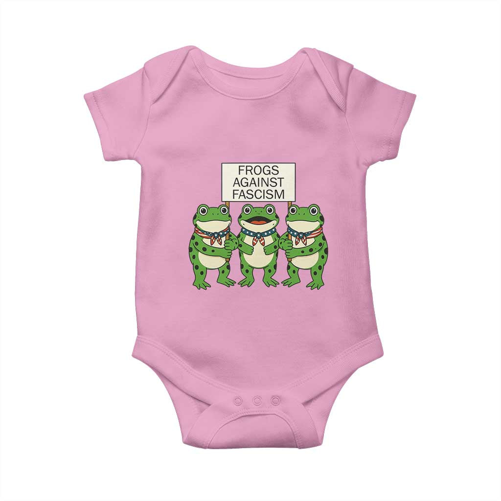 Frogs Against Fascism Baby Onesie Funny Portland Meme Humor Gift TS12 Light Pink Print Your Wear