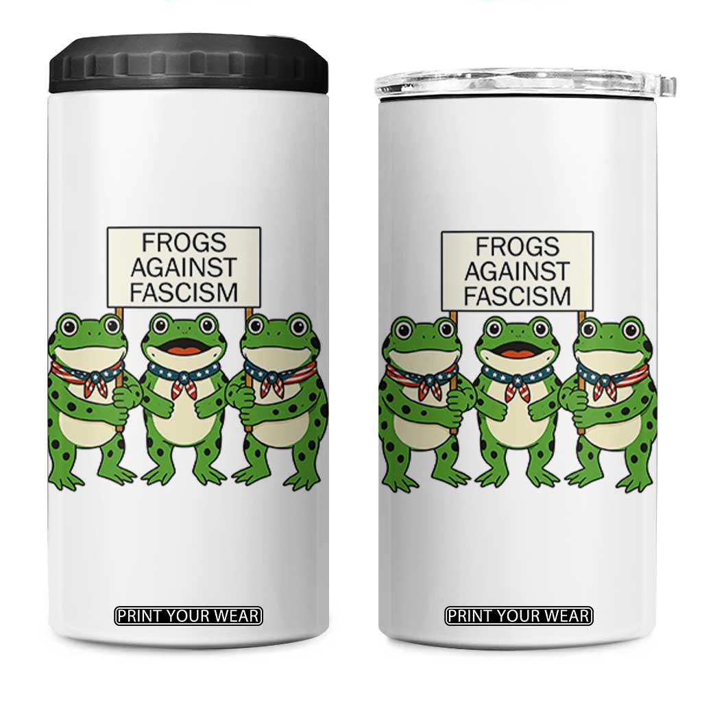 Frogs Against Fascism 4 in 1 Can Cooler Tumbler Funny Portland Meme Humor Gift TS12 One Size: 16 oz White Print Your Wear