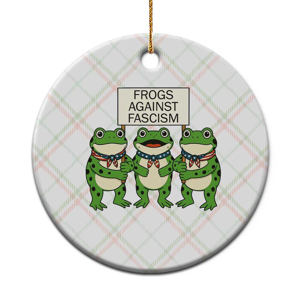 Frogs Against Fascism Ceramic Ornament Funny Portland Meme Humor Gift TS12 1pc Christmas Plaid Print Your Wear