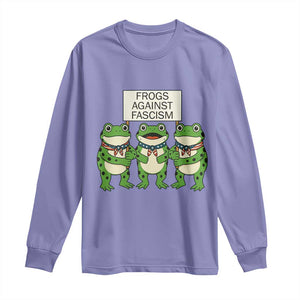 Frogs Against Fascism Long Sleeve Shirt Funny Portland Meme Humor Gift TS12 Violet Print Your Wear
