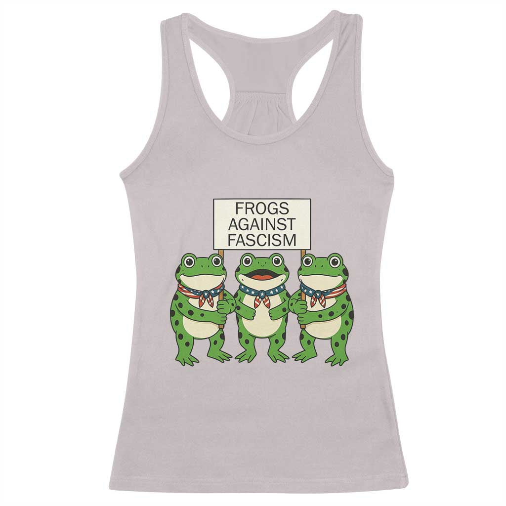 Frogs Against Fascism Racerback Tank Top Funny Portland Meme Humor Gift TS12 Ice Gray Print Your Wear