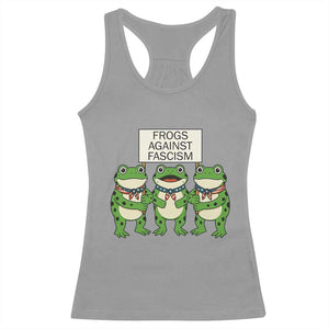 Frogs Against Fascism Racerback Tank Top Funny Portland Meme Humor Gift TS12 Sport Gray Print Your Wear